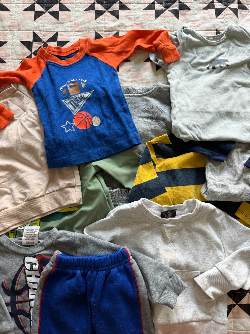Kids Blue & Orange Raglan Sports Top